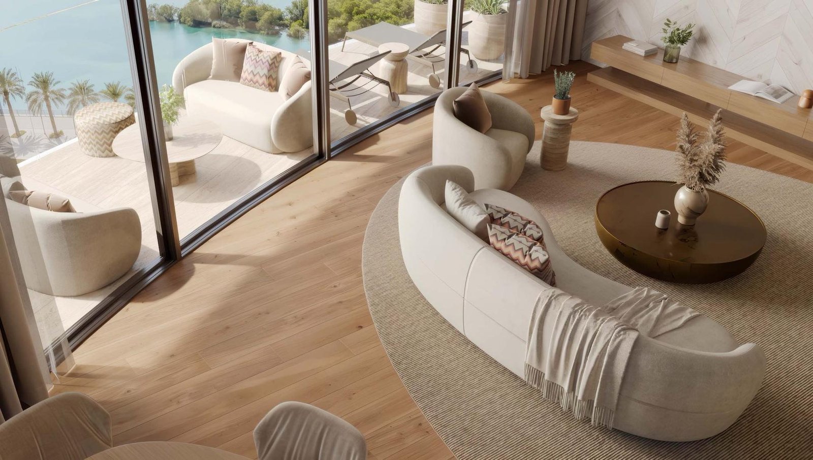 Living area with Missoni textiles